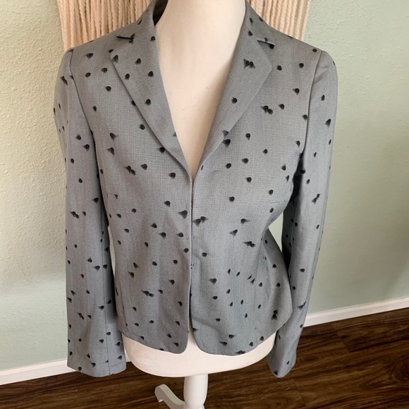 AKRIS Punto gray dotted wool blend jacket - Picture 2 of 10